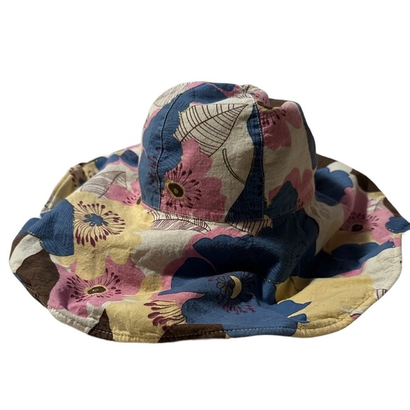 Large rim bucket sun hat floral, reversible to black - Picture 2 of 4